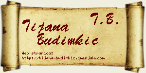 Tijana Budimkić vizit kartica